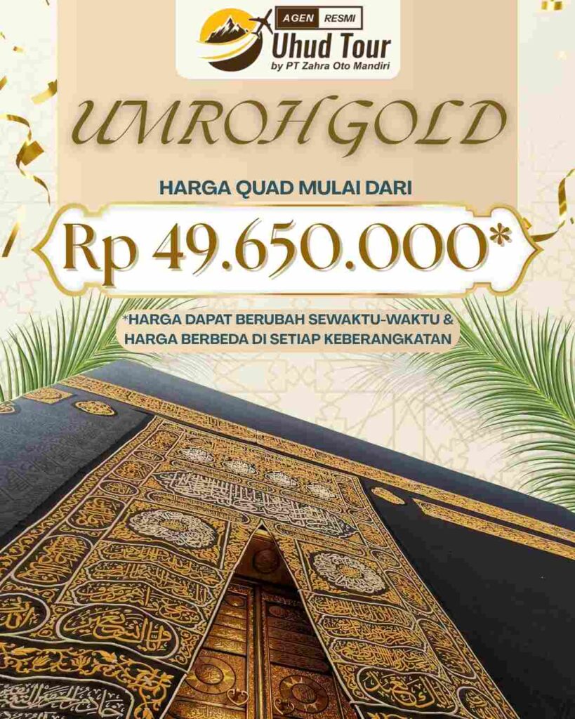 brosur paket umroh gold uhud tour 2026