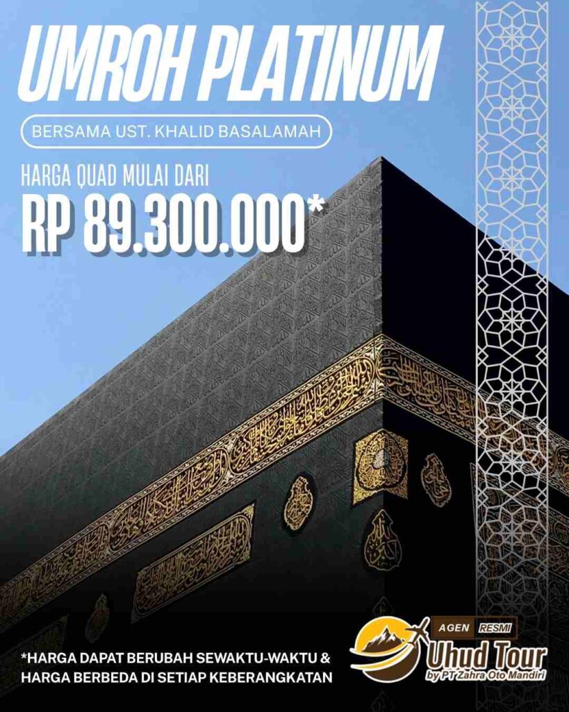 brosur paket umroh platinum uhud tour 2026